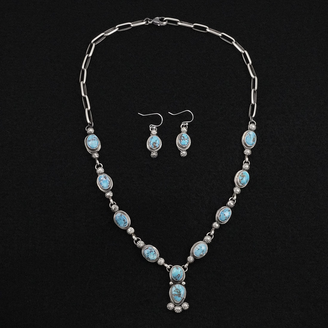 Kathleen Livingston Turquoise & Sterling Silver Necklace Set