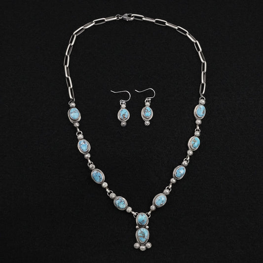 Kathleen Livingston Turquoise & Sterling Silver Necklace Set