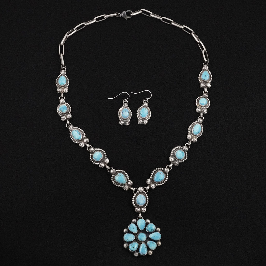 Kathleen Livingston Turquoise & Sterling Silver Necklace Set