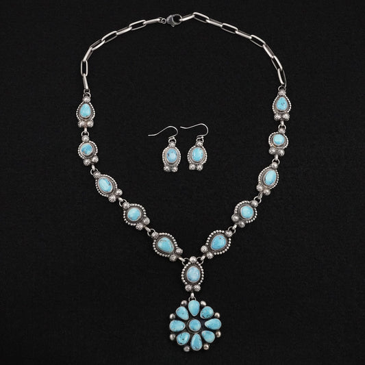 Kathleen Livingston Turquoise & Sterling Silver Necklace Set