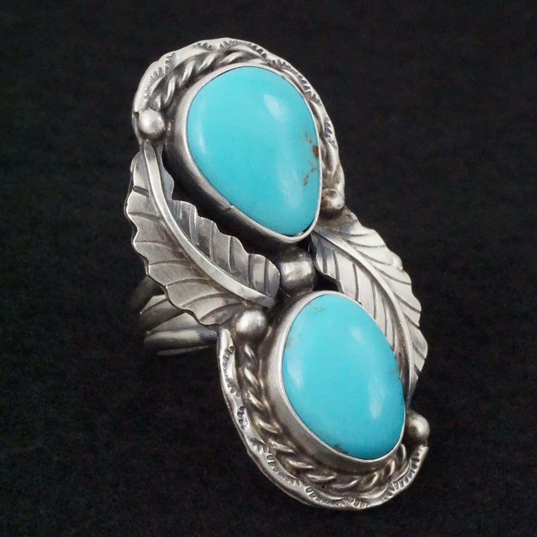 Betta Lee Turquoise & Sterling Silver Ring Size 7.5