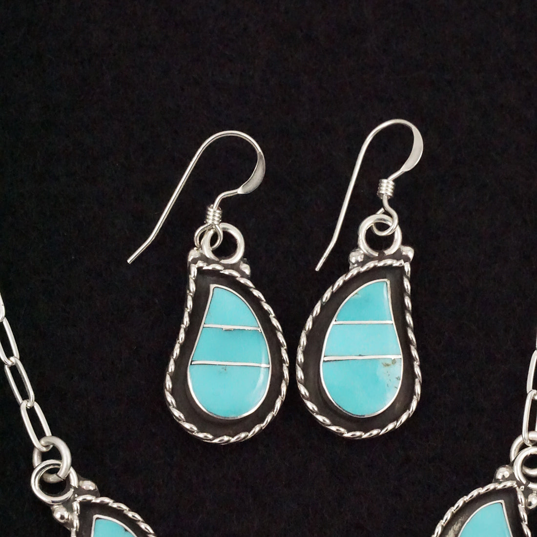 Faye Lowsayate Turquoise & Sterling Silver Necklace & Earrings