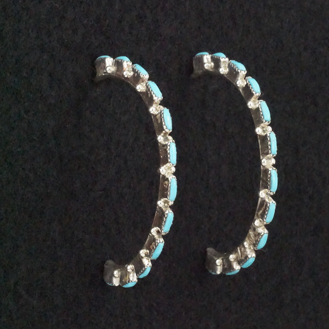 Aurelia Hughte Turquoise & Sterling Silver Hoop Earrings