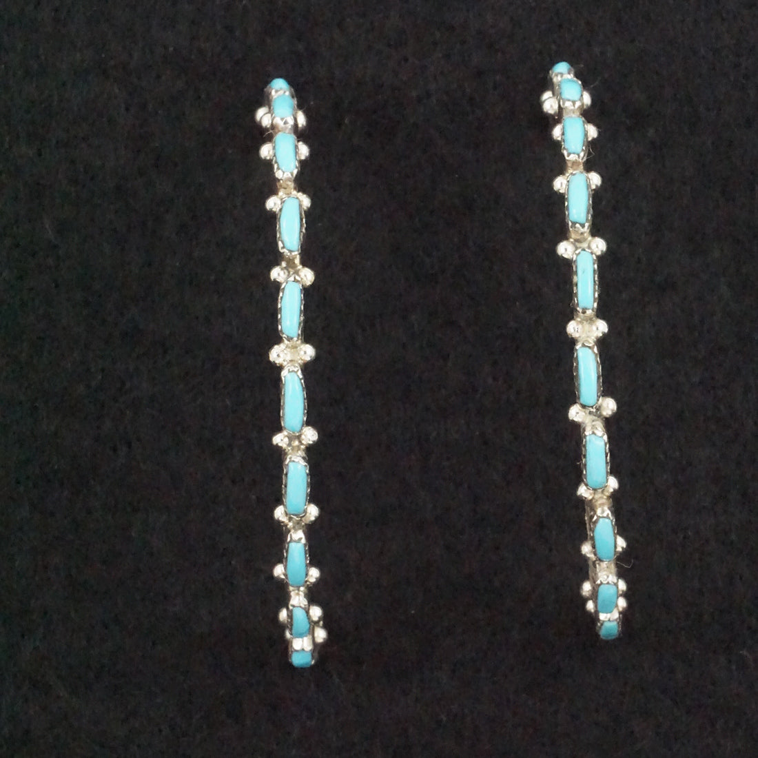 Aurelia Hughte Turquoise & Sterling Silver Hoop Earrings