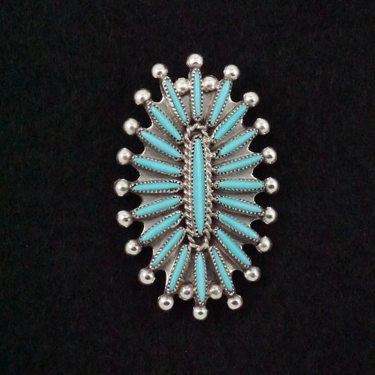 Lorraine Waatsa Turquoise & Sterling Silver Pendant/Pin