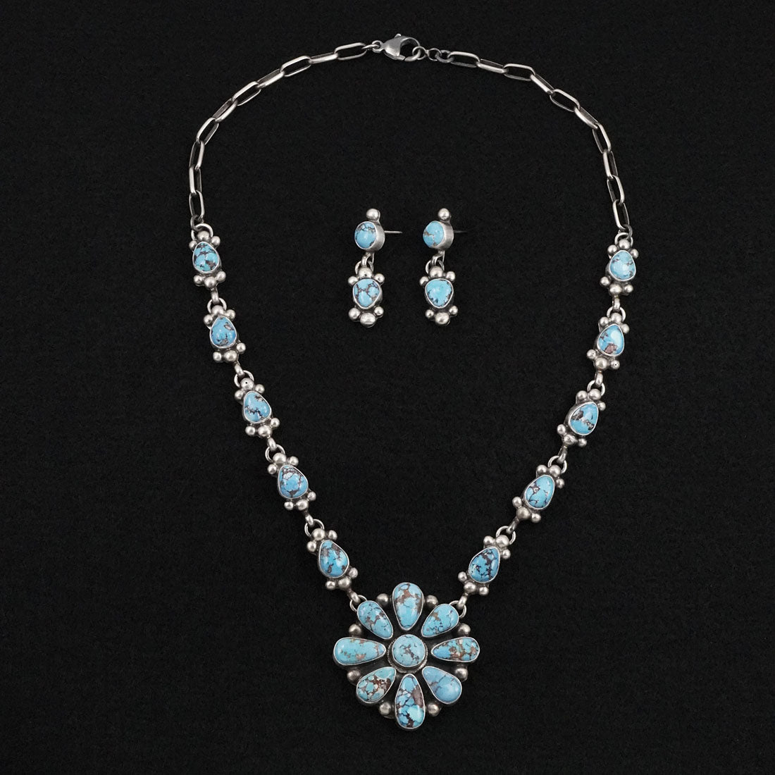 Kathleen Livingston Turquoise & Sterling Silver Necklace Set