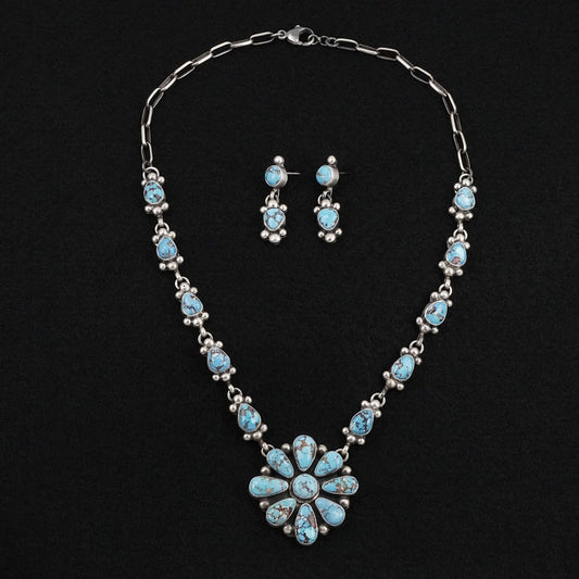 Kathleen Livingston Turquoise & Sterling Silver Necklace Set