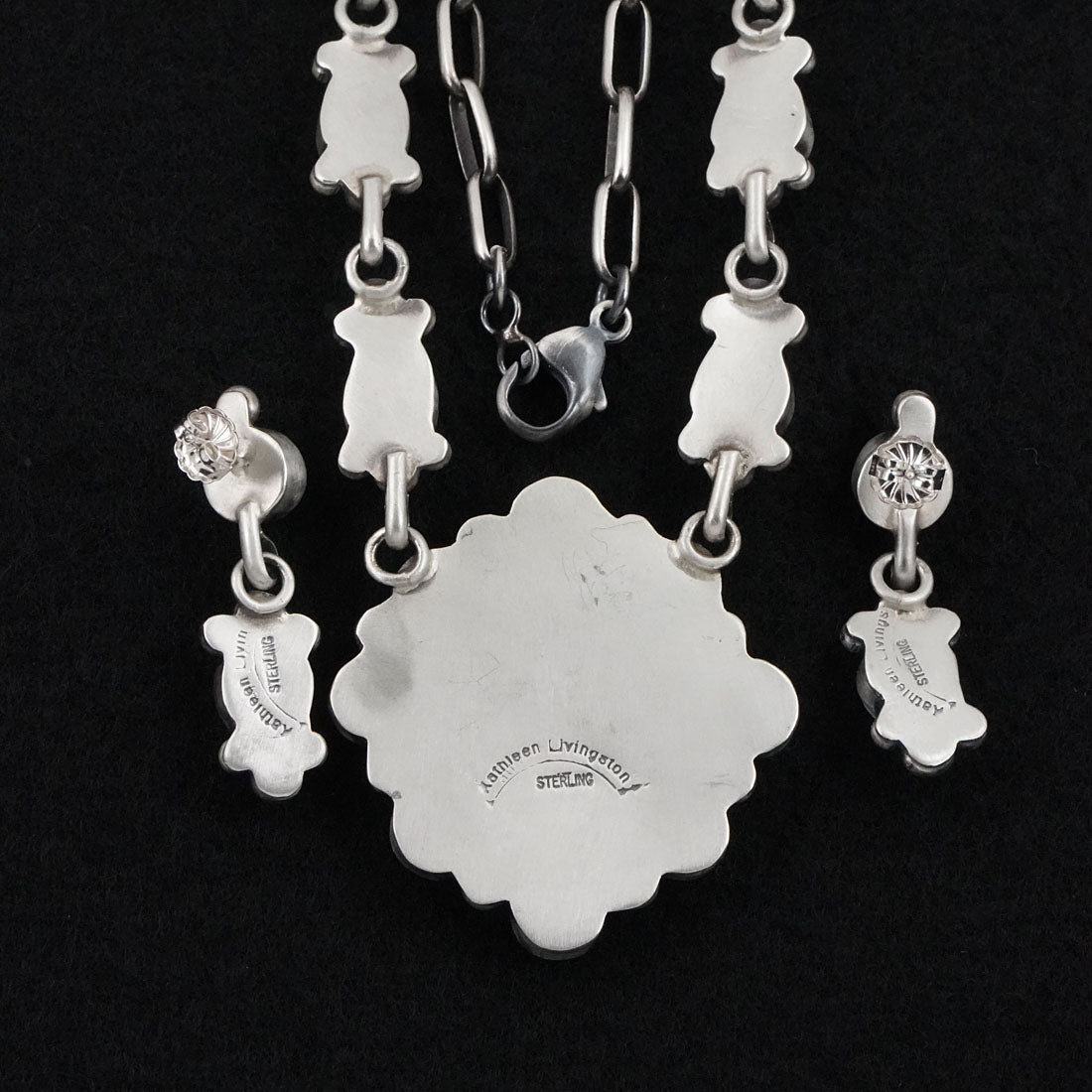 Kathleen Livingston Turquoise & Sterling Silver Necklace Set