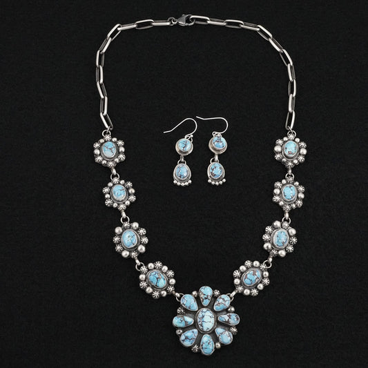 Kathleen Livingston Turquoise & Sterling Silver Necklace Set