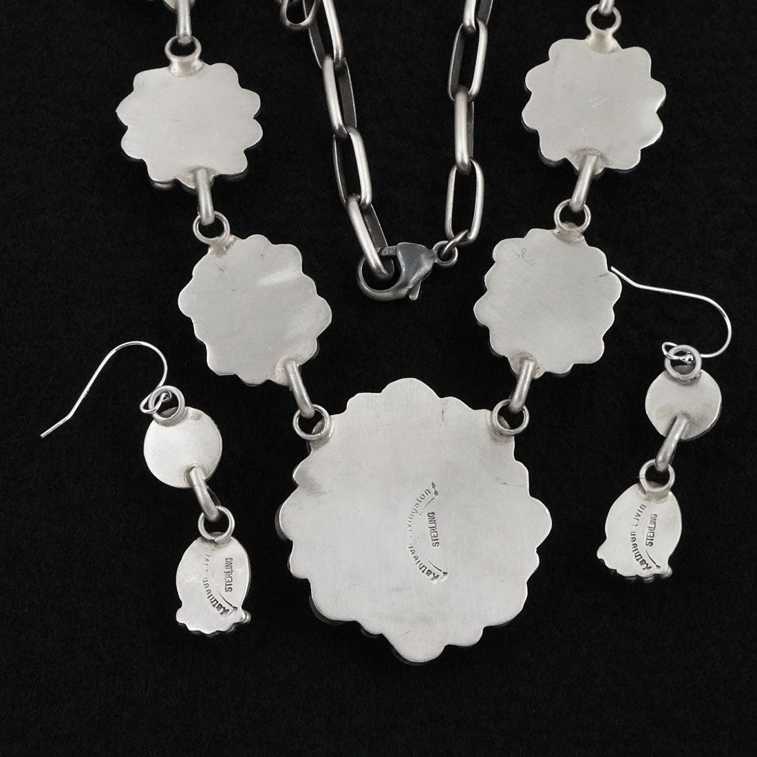 Kathleen Livingston Turquoise & Sterling Silver Necklace Set