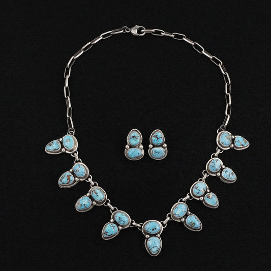 Kathleen Livingston Turquoise & Sterling Silver Necklace Set