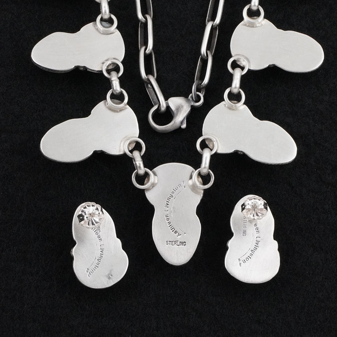 Kathleen Livingston Turquoise & Sterling Silver Necklace Set