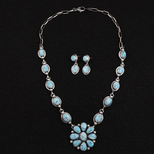 Kathleen Livingston Turquoise & Sterling Silver Necklace Set