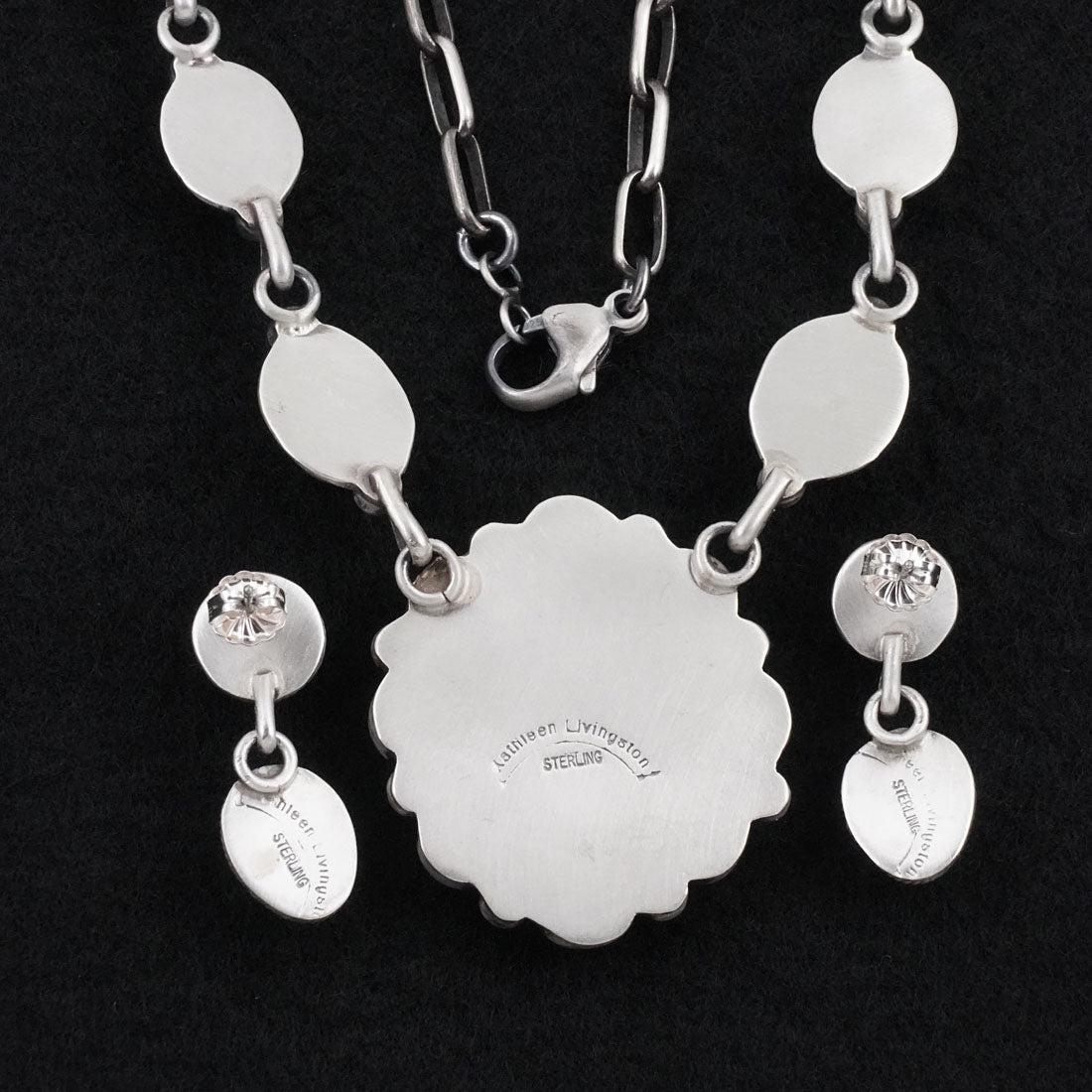 Kathleen Livingston Turquoise & Sterling Silver Necklace Set