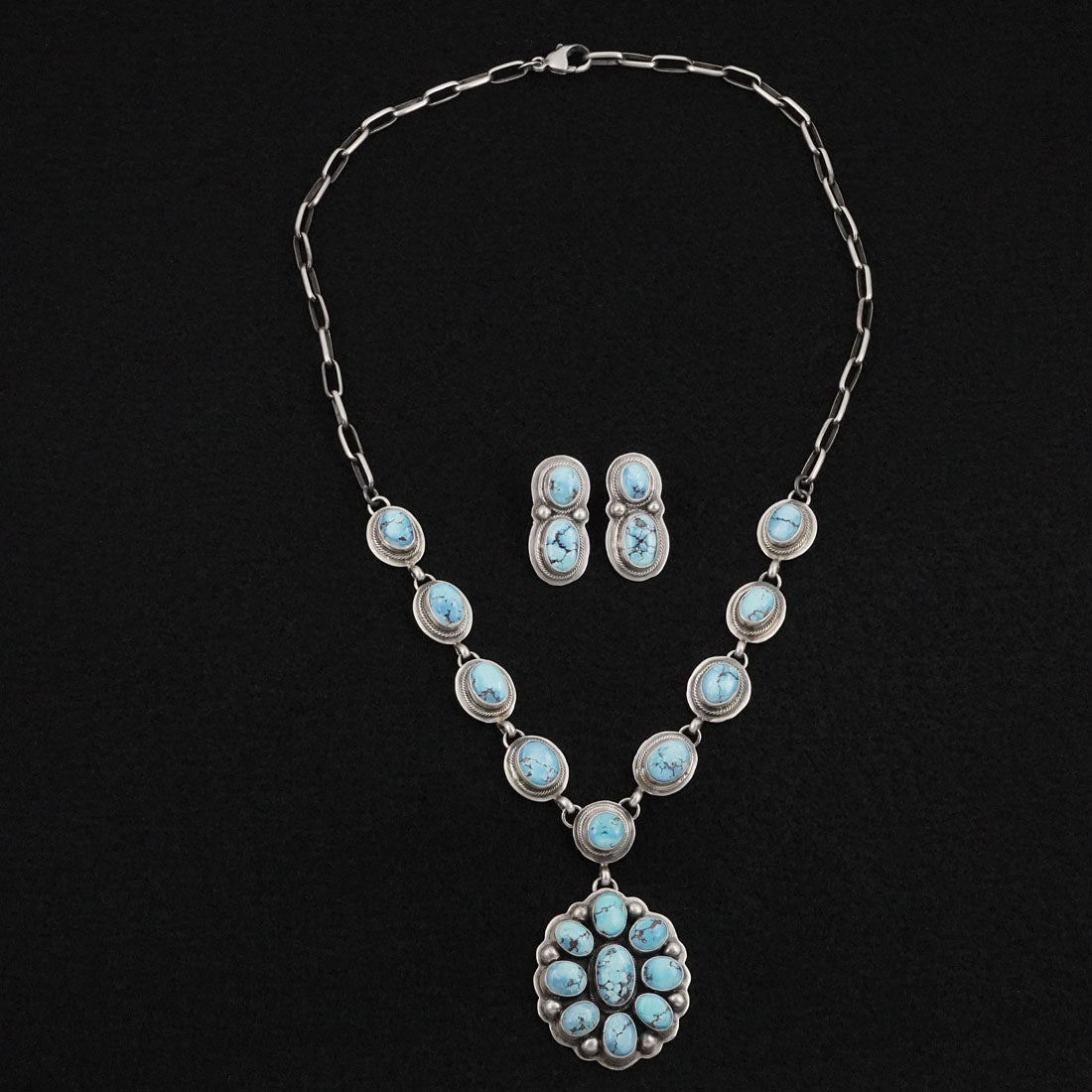 Kathleen Livingston Turquoise & Sterling Silver Necklace Set