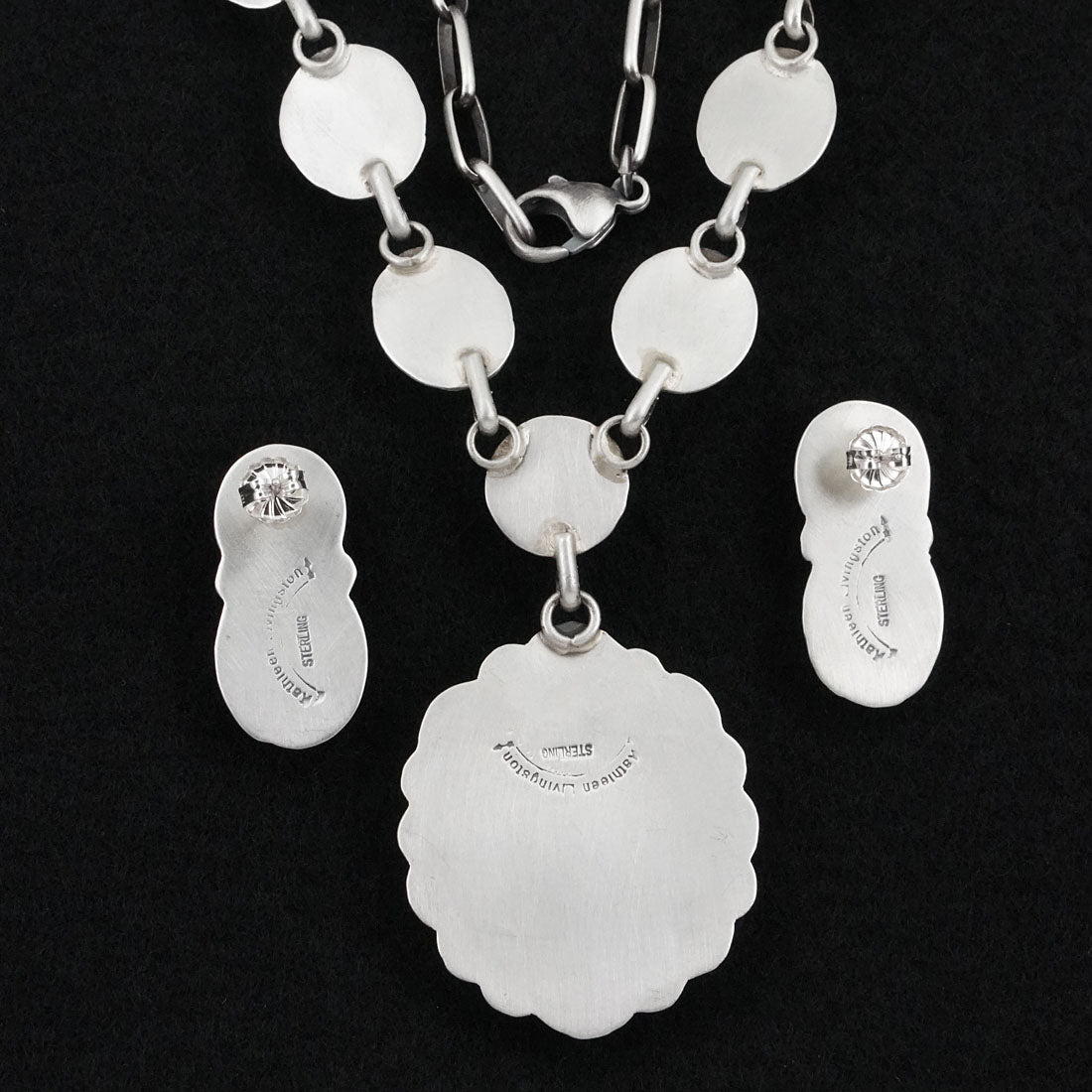 Kathleen Livingston Turquoise & Sterling Silver Necklace Set