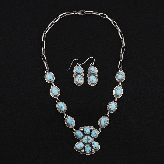 Kathleen Livingston Turquoise & Sterling Silver Necklace Set
