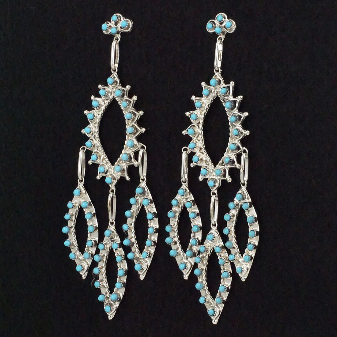 Wayne Johnson Turquoise & Sterling Silver Earrings