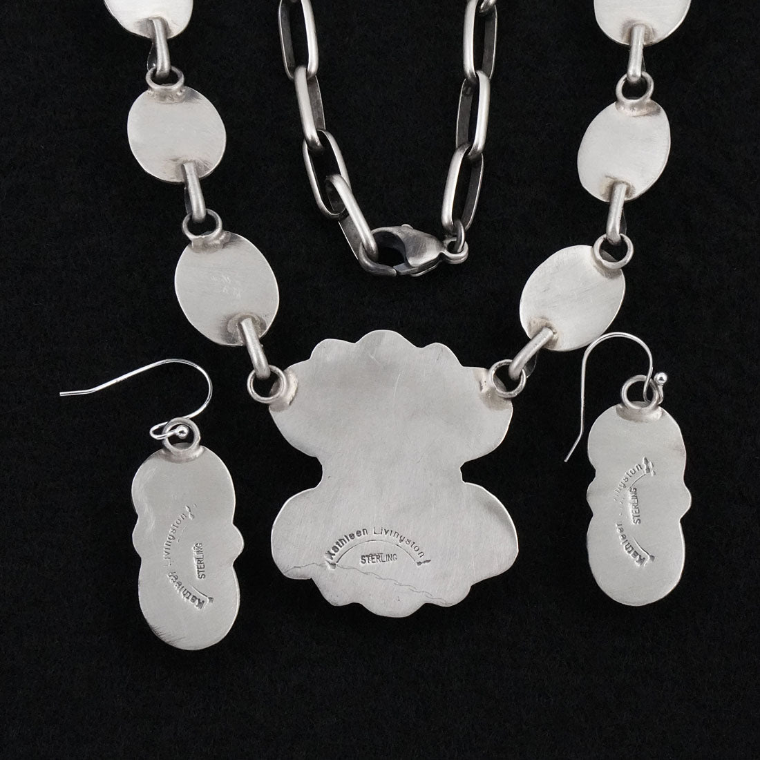 Kathleen Livingston Turquoise & Sterling Silver Necklace Set