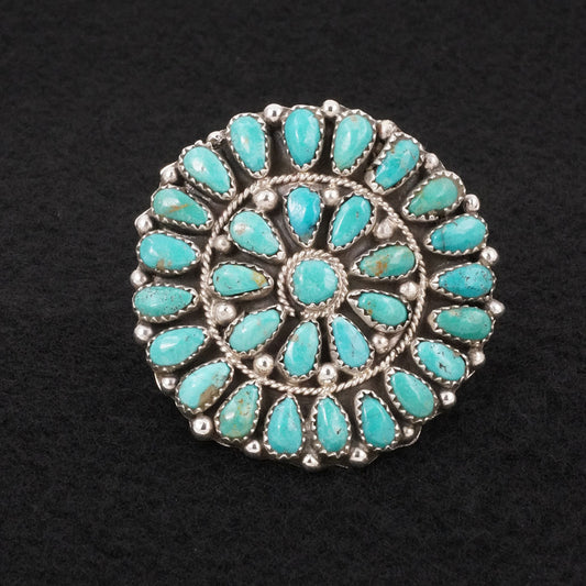 Eunise Wilson Turquoise & Sterling Silver Ring Size Adj.