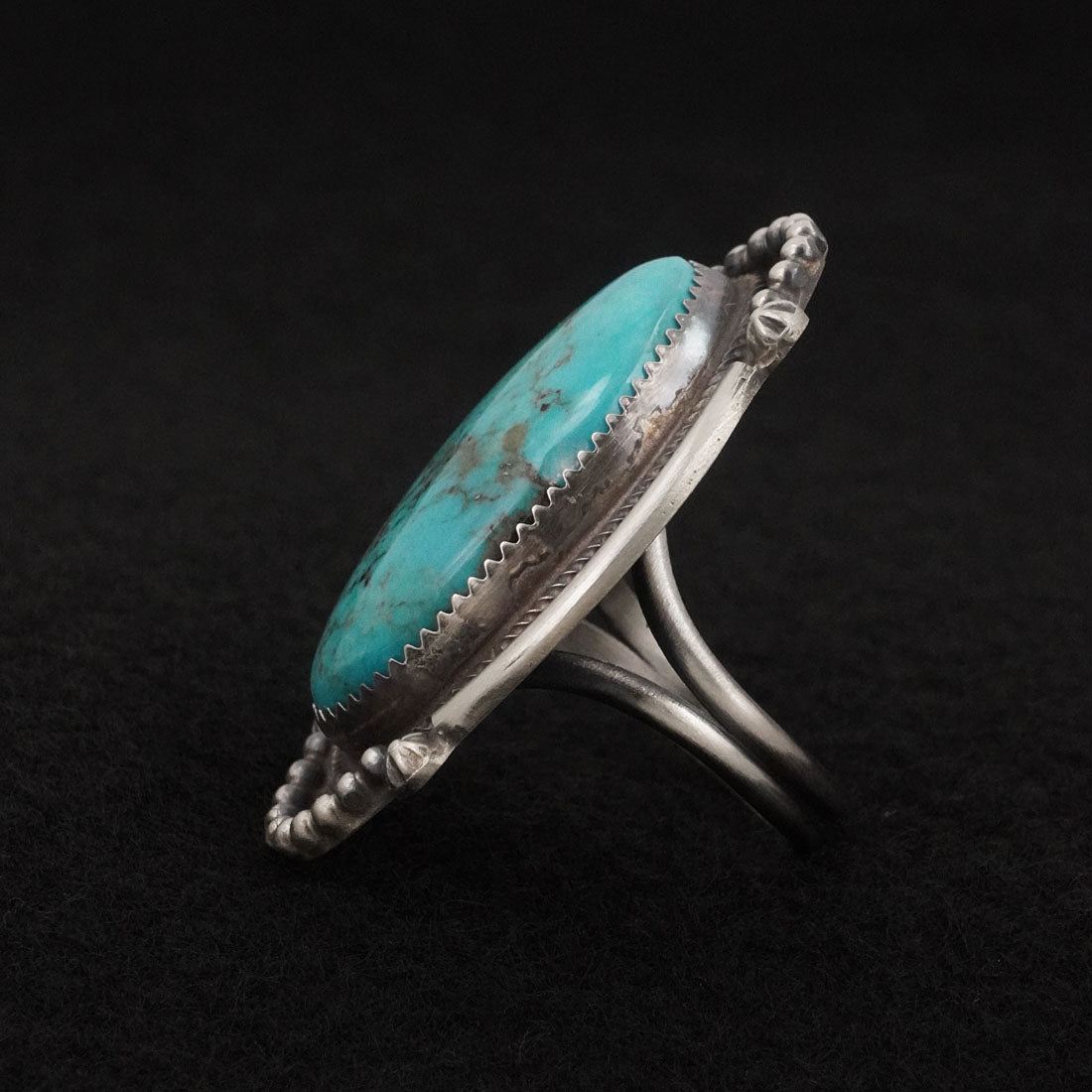Leslie Nez Turquoise & Sterling Silver Ring Size 9.5