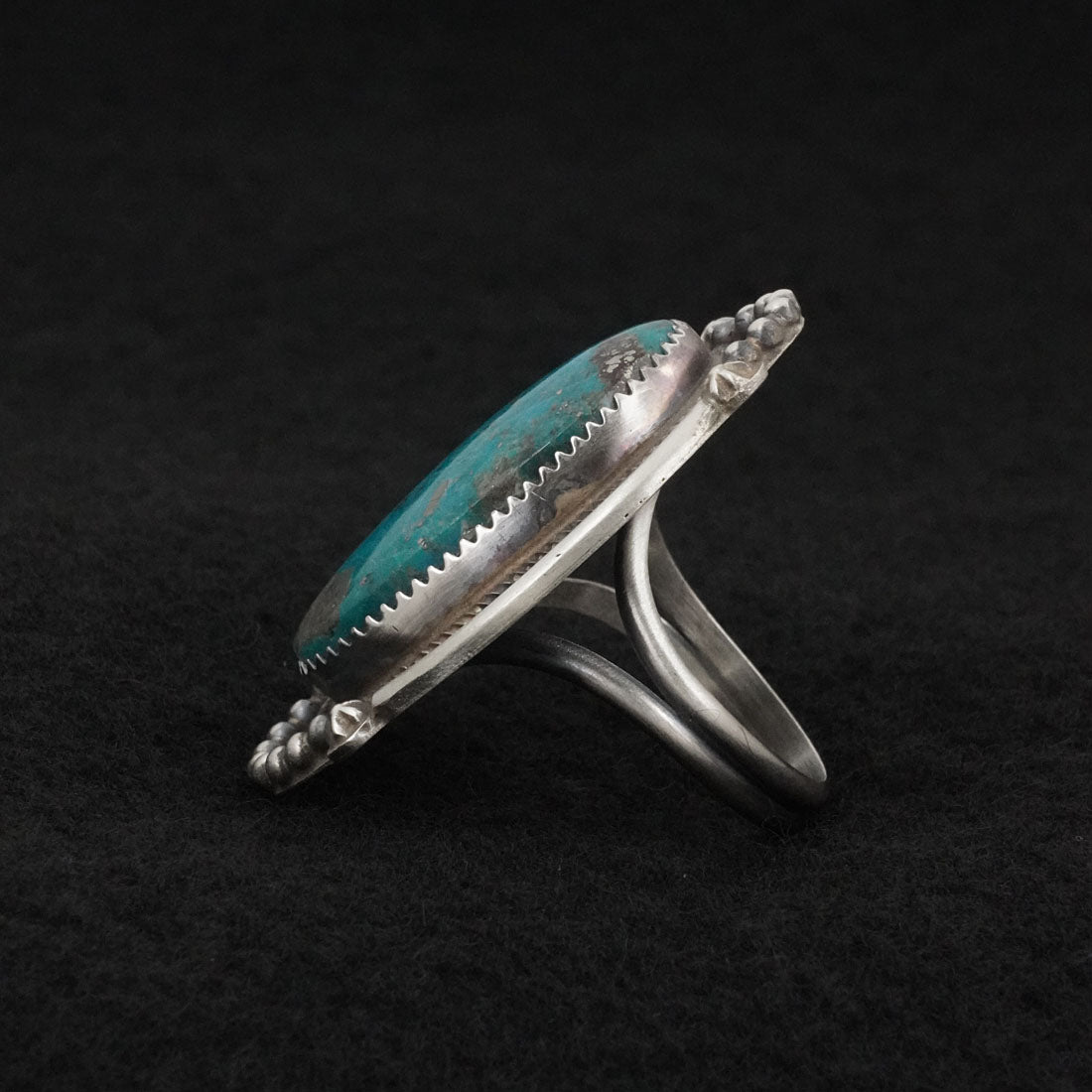 Leslie Nez Turquoise & Sterling Silver Ring Size 10