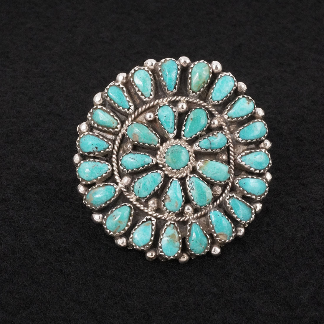 Eunise Wilson Turquoise & Sterling Silver Ring Size Adj.