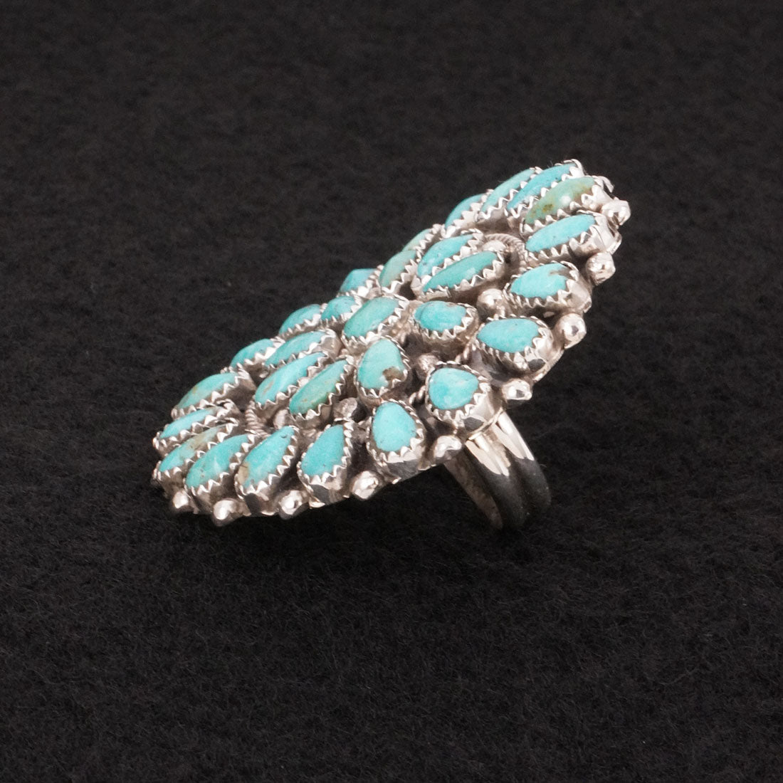 Eunise Wilson Turquoise & Sterling Silver Ring Size Adj.