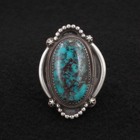 Leslie Nez Turquoise & Sterling Silver Ring Size 9.5