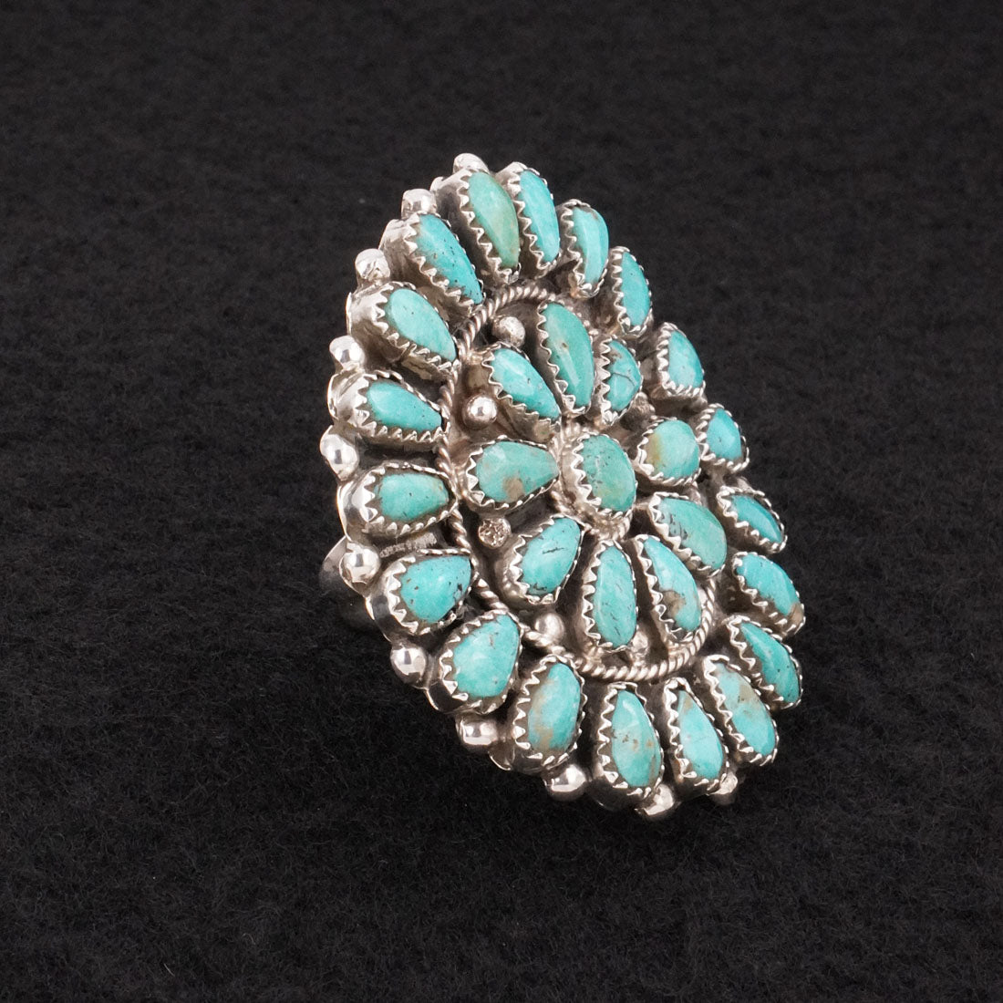 Eunise Wilson Turquoise & Sterling Silver Ring Size Adj.