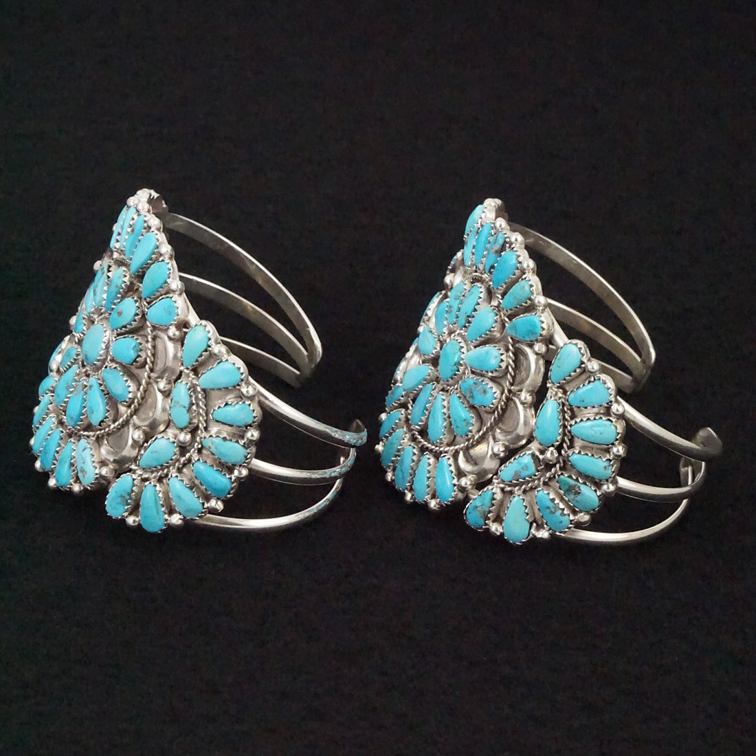 Justina Wilson Turquoise & Sterling Silver Squash Blossom Set