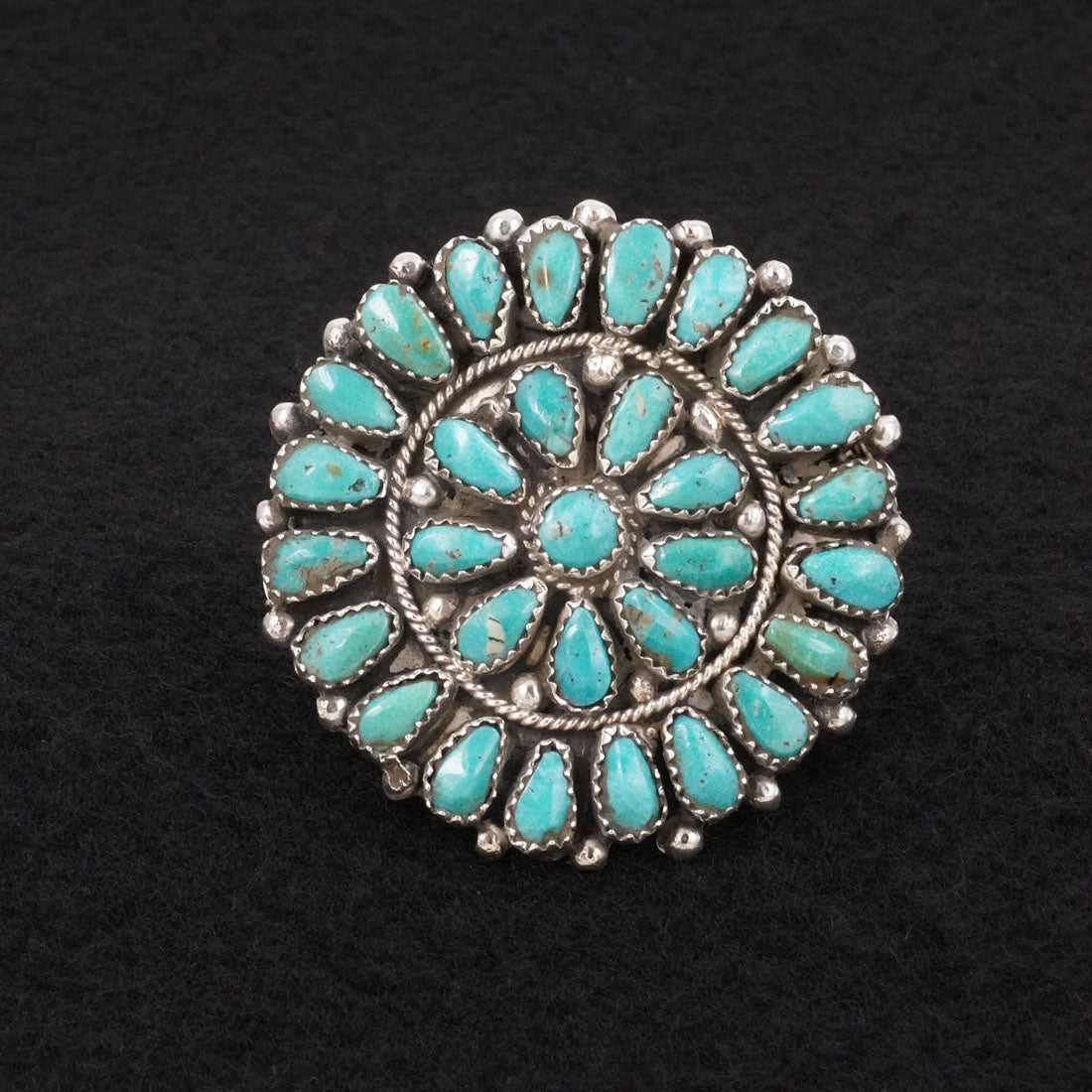 Eunise Wilson Turquoise & Sterling Silver Ring Size Adj.