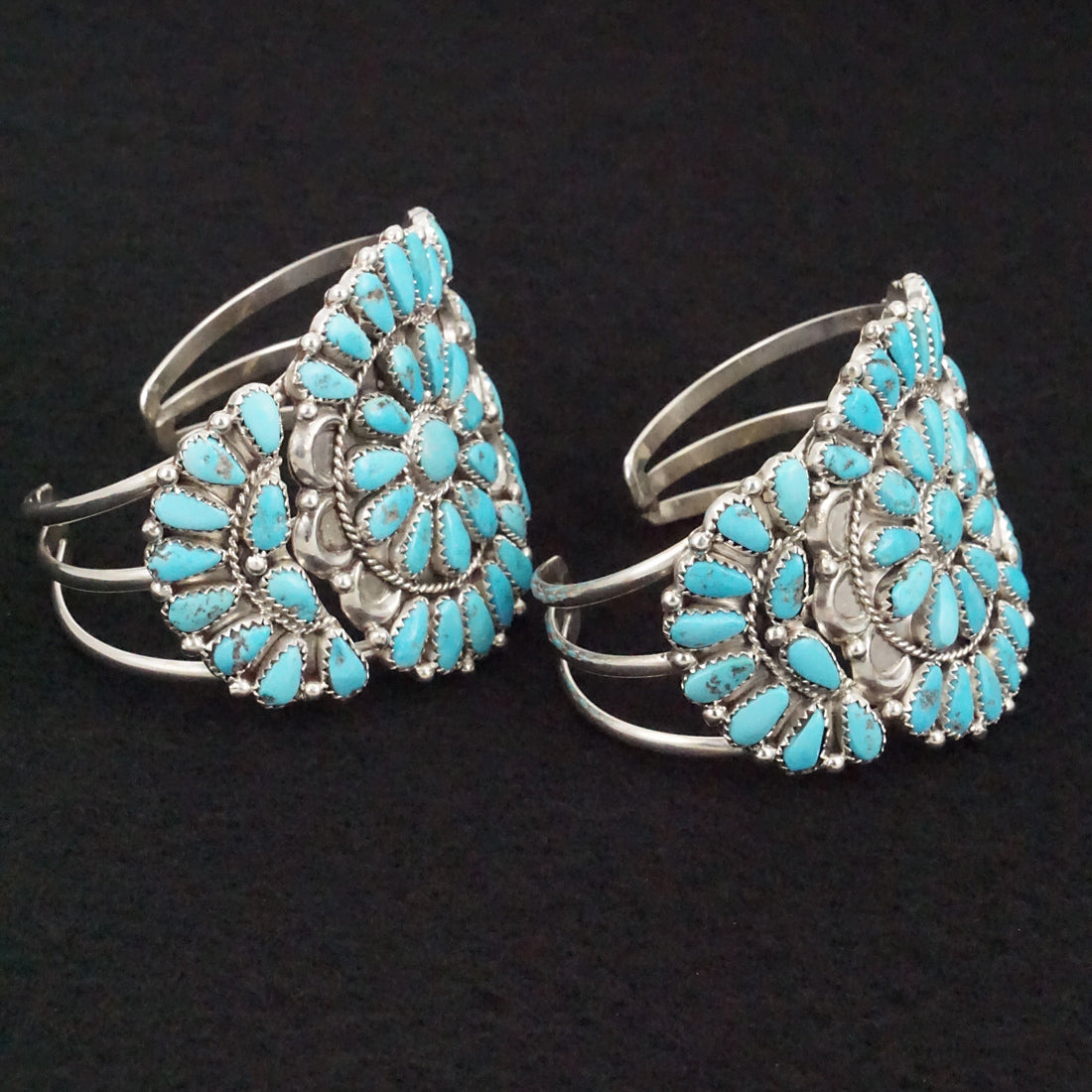 Justina Wilson Turquoise & Sterling Silver Squash Blossom Set