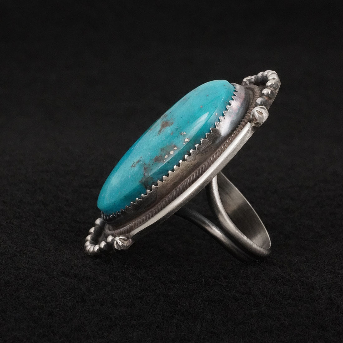 Leslie Nez Turquoise & Sterling Silver Ring Size 9