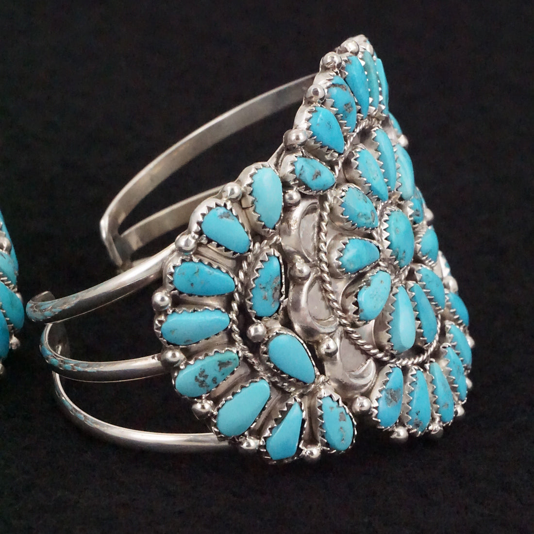 Justina Wilson Turquoise & Sterling Silver Squash Blossom Set