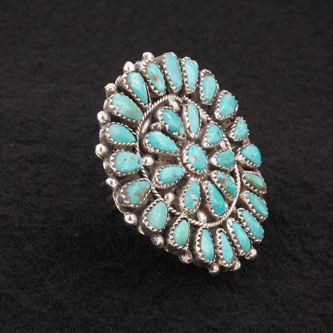 Eunise Wilson Turquoise & Sterling Silver Ring Size Adj.