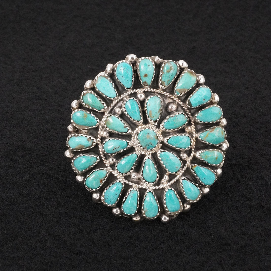 Eunise Wilson Turquoise & Sterling Silver Ring Size Adj.