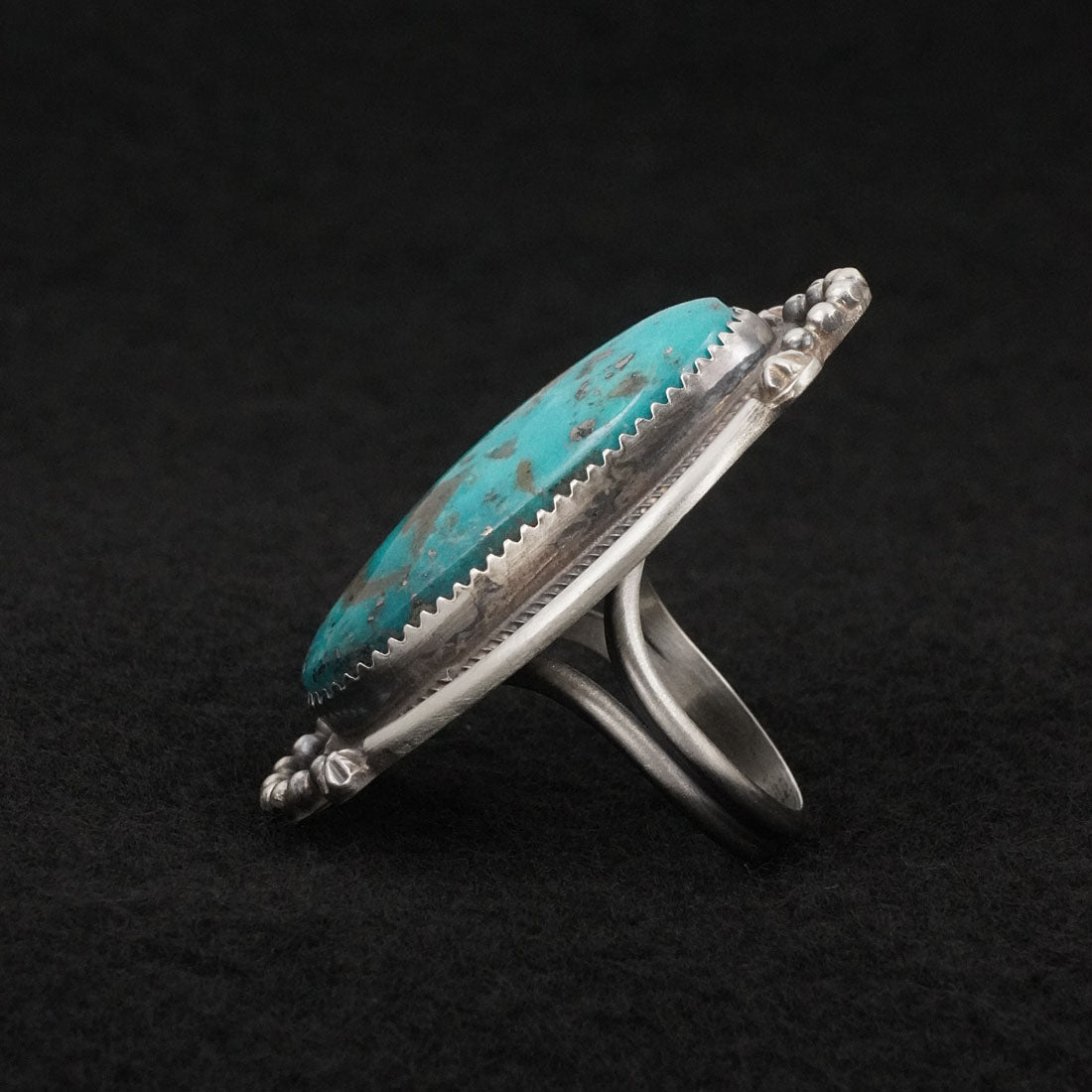 Leslie Nez Turquoise & Sterling Silver Ring Size 7.5