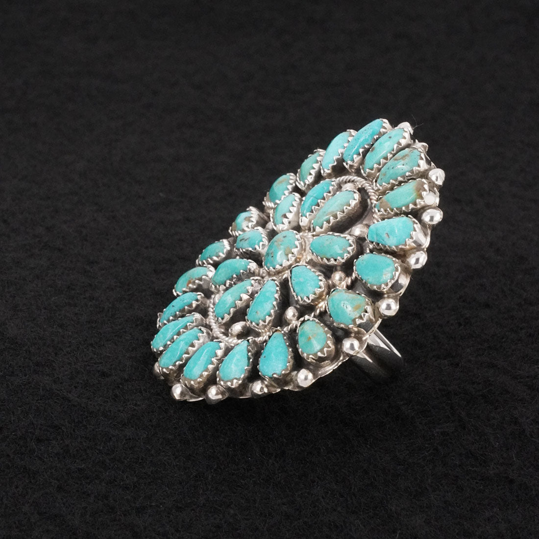 Eunise Wilson Turquoise & Sterling Silver Ring Size Adj.