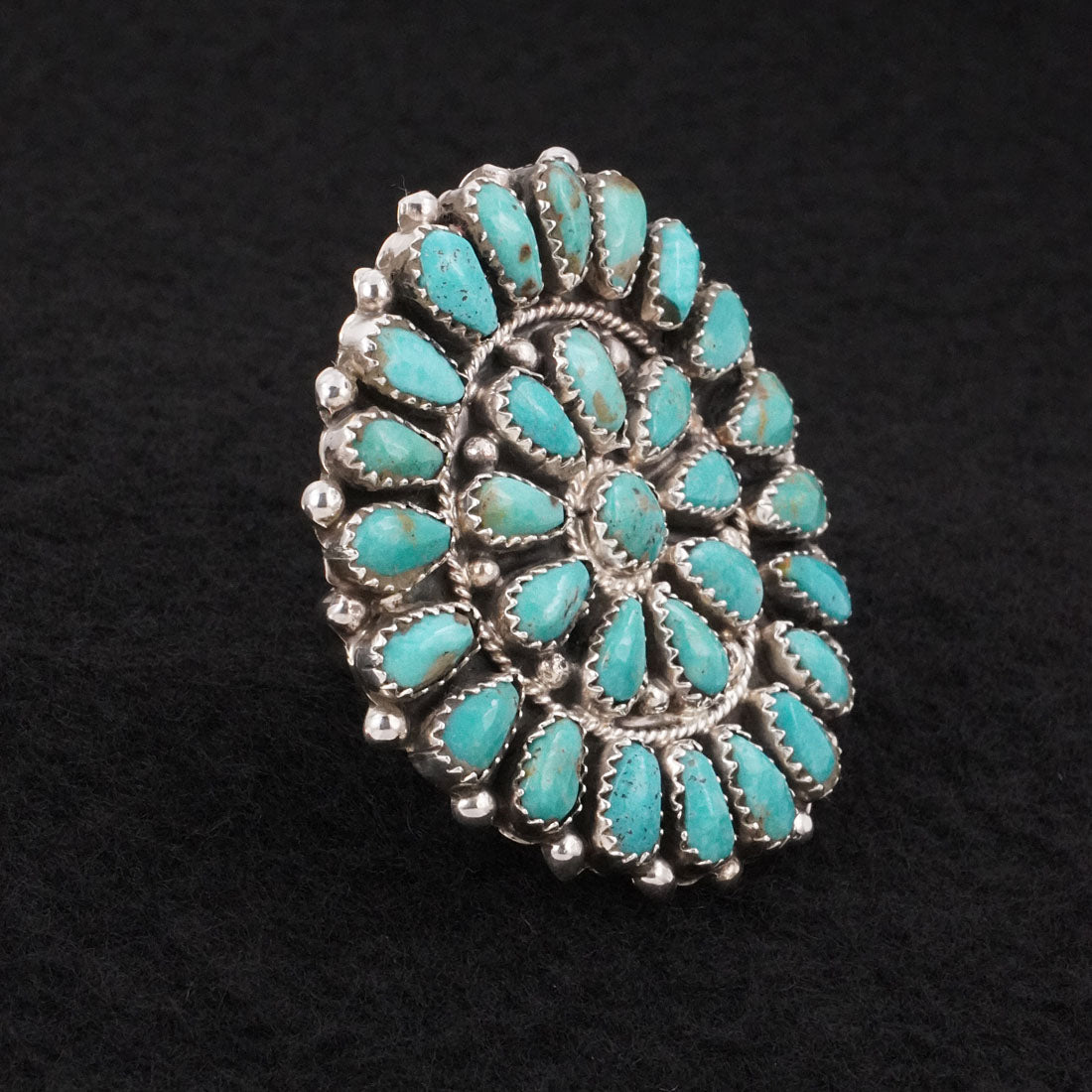 Eunise Wilson Turquoise & Sterling Silver Ring Size Adj.