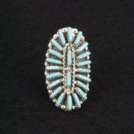 Charlie John Turquoise & Sterling Silver Ring Size 8