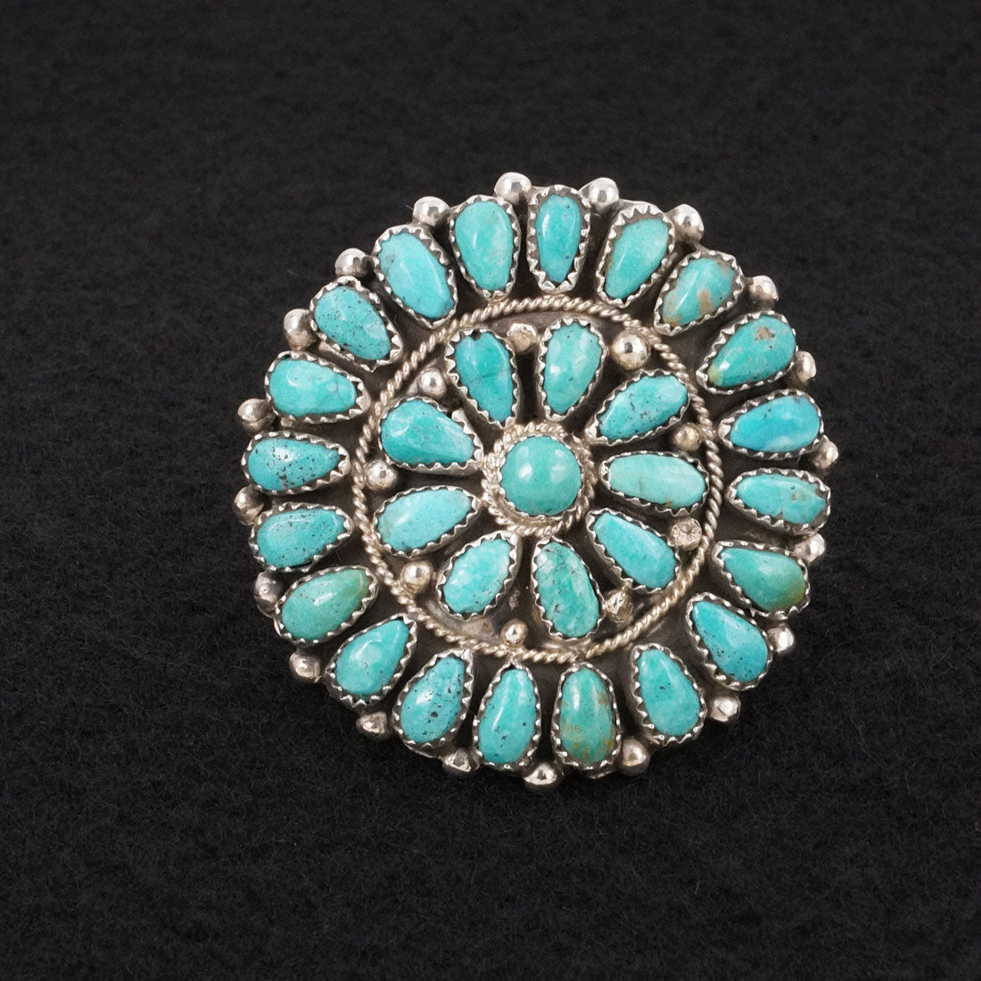 Eunise Wilson Turquoise & Sterling Silver Ring Size Adj.