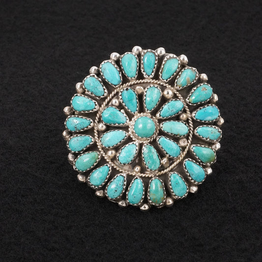 Eunise Wilson Turquoise & Sterling Silver Ring Size Adj.