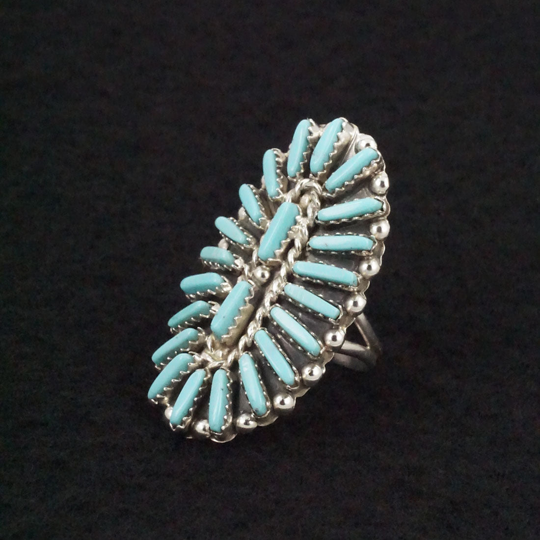 Charlie John Turquoise & Sterling Silver Ring Size 7