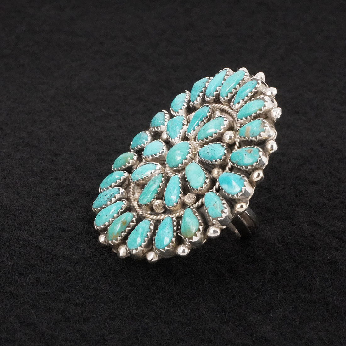 Eunise Wilson Turquoise & Sterling Silver Ring Size Adj.