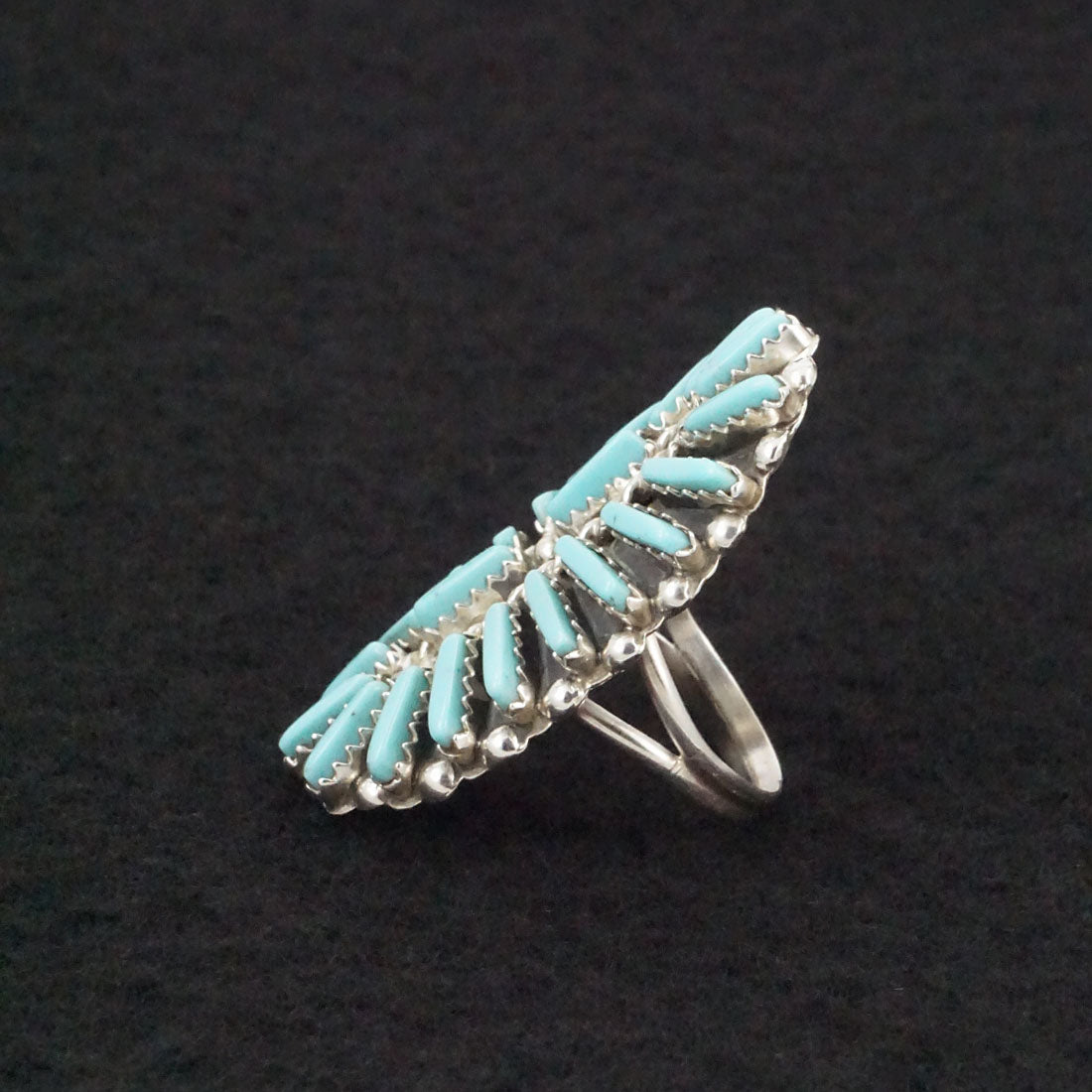 Charlie John Turquoise & Sterling Silver Ring Size 8