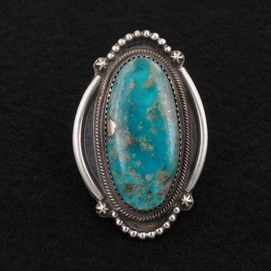 Leslie Nez Turquoise & Sterling Silver Ring Size 8.5