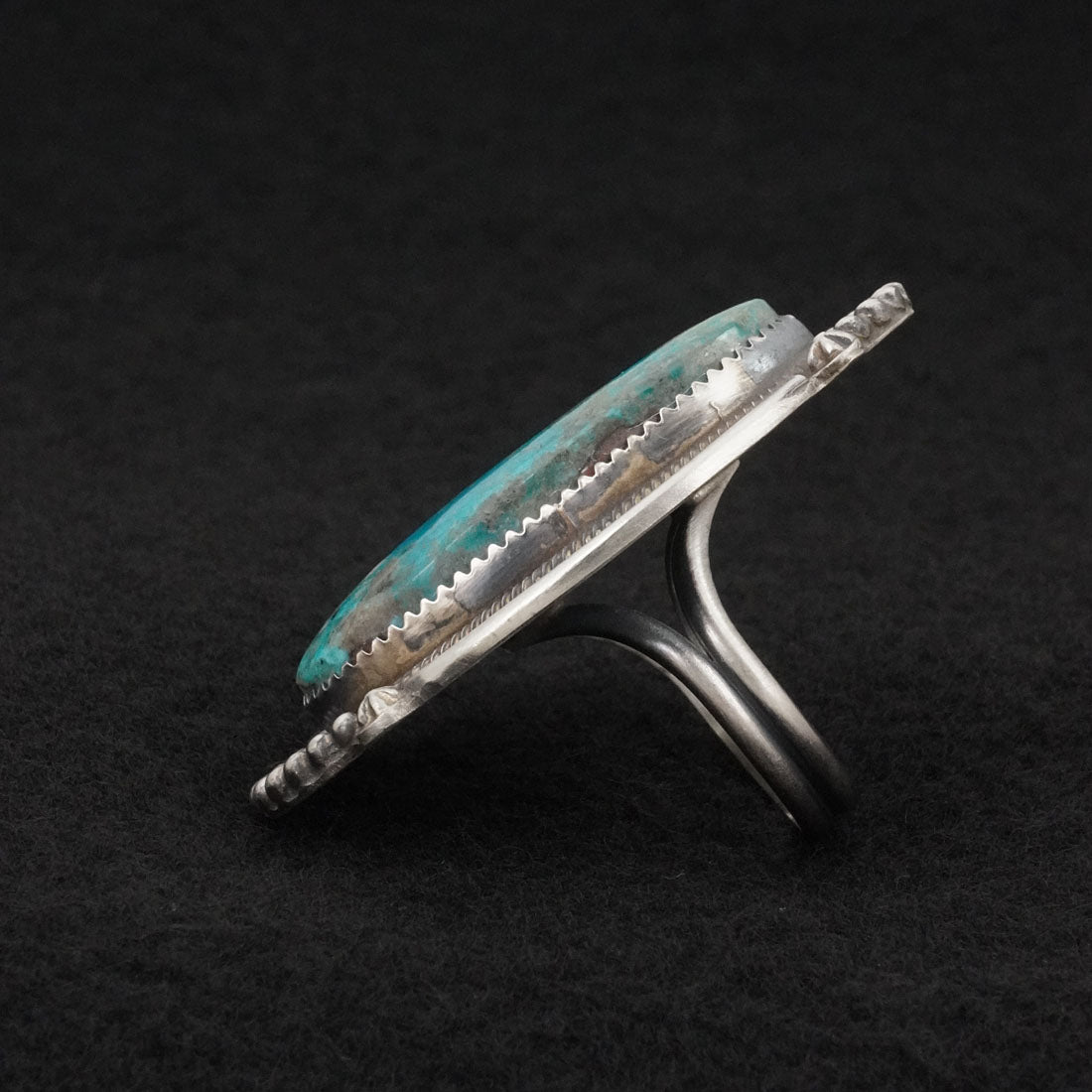 Leslie Nez Turquoise & Sterling Silver Ring Size 8.5