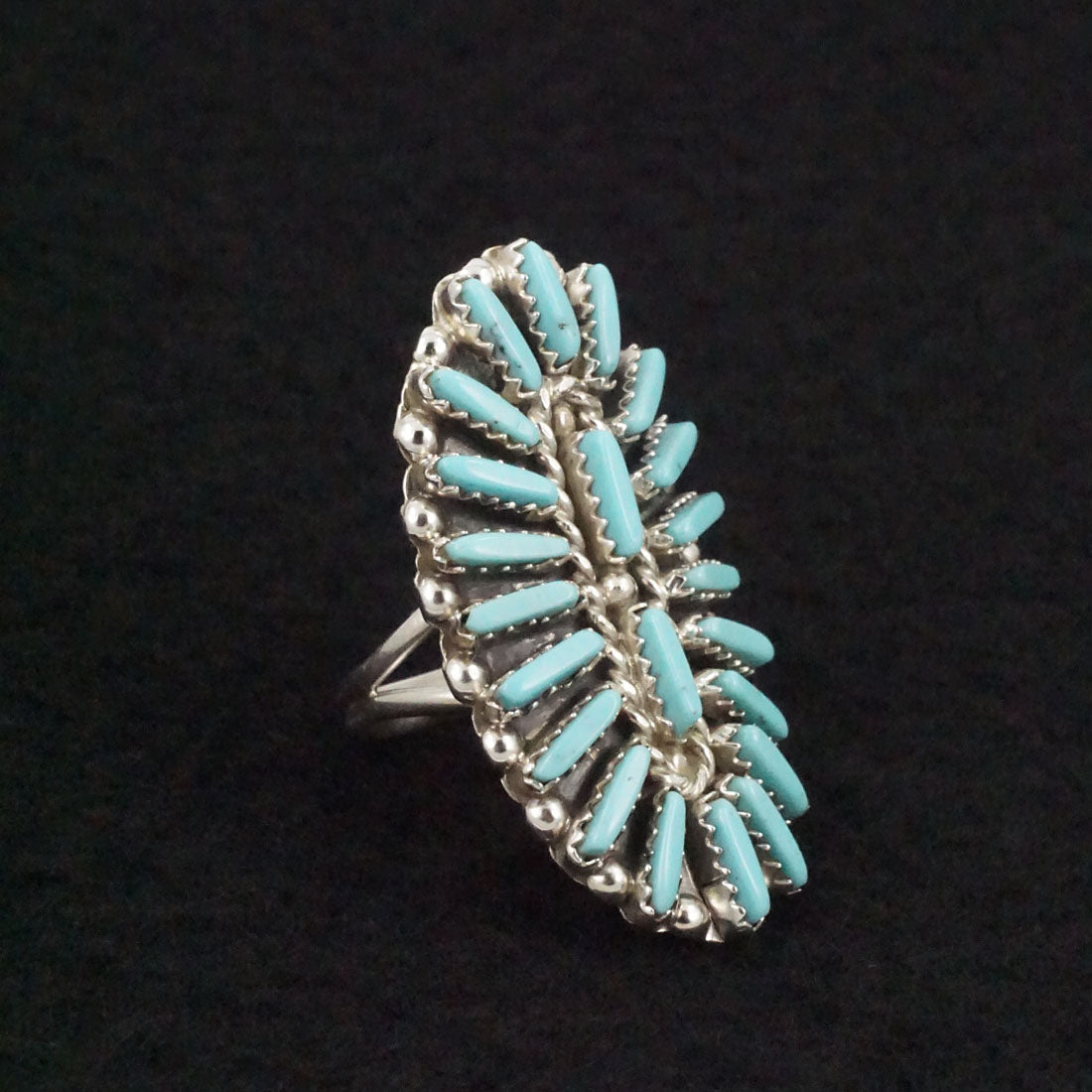 Charlie John Turquoise & Sterling Silver Ring Size 7