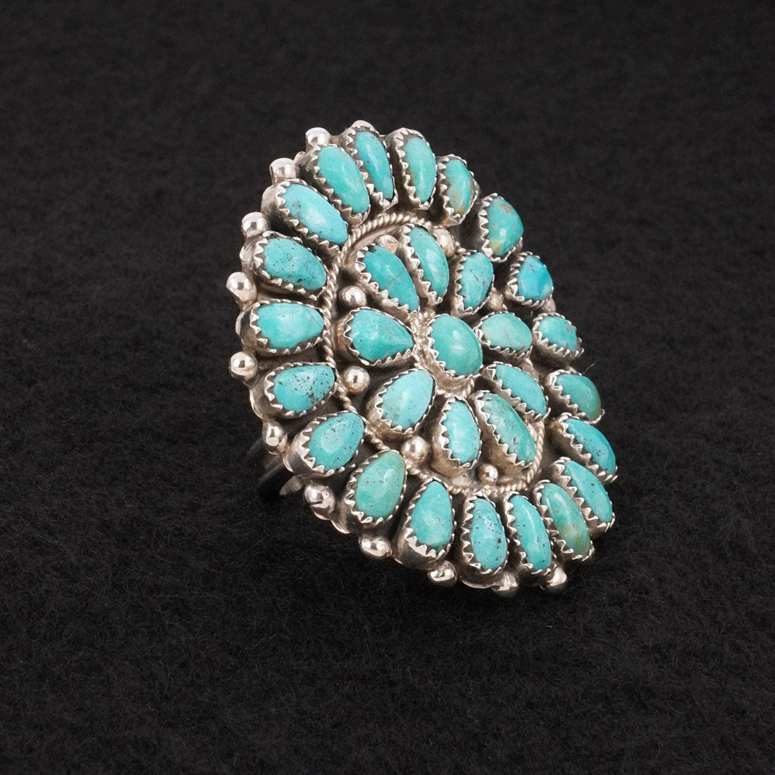 Eunise Wilson Turquoise & Sterling Silver Ring Size Adj.
